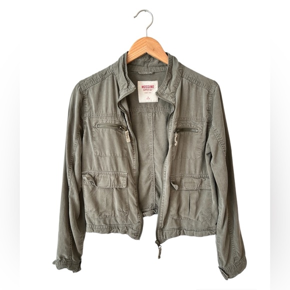 Mossimo Crop Jacket - Ladies - Medium - Cargo - Casual Olive Green - Picture 1 of 3